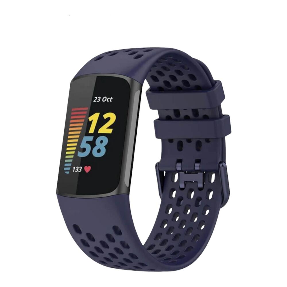 Fitbit Charge 5 Deep Sea Blue with Perforated Silicone Band & Charger